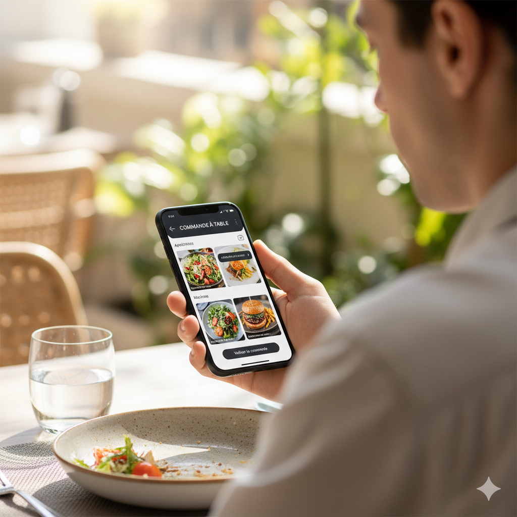 Client qui commande depuis son téléphone