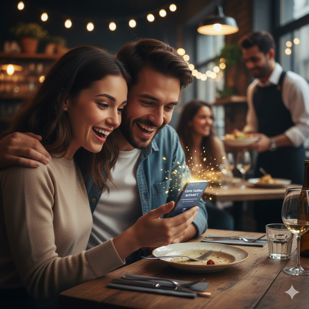 Carte cadeau digitale sur mobile