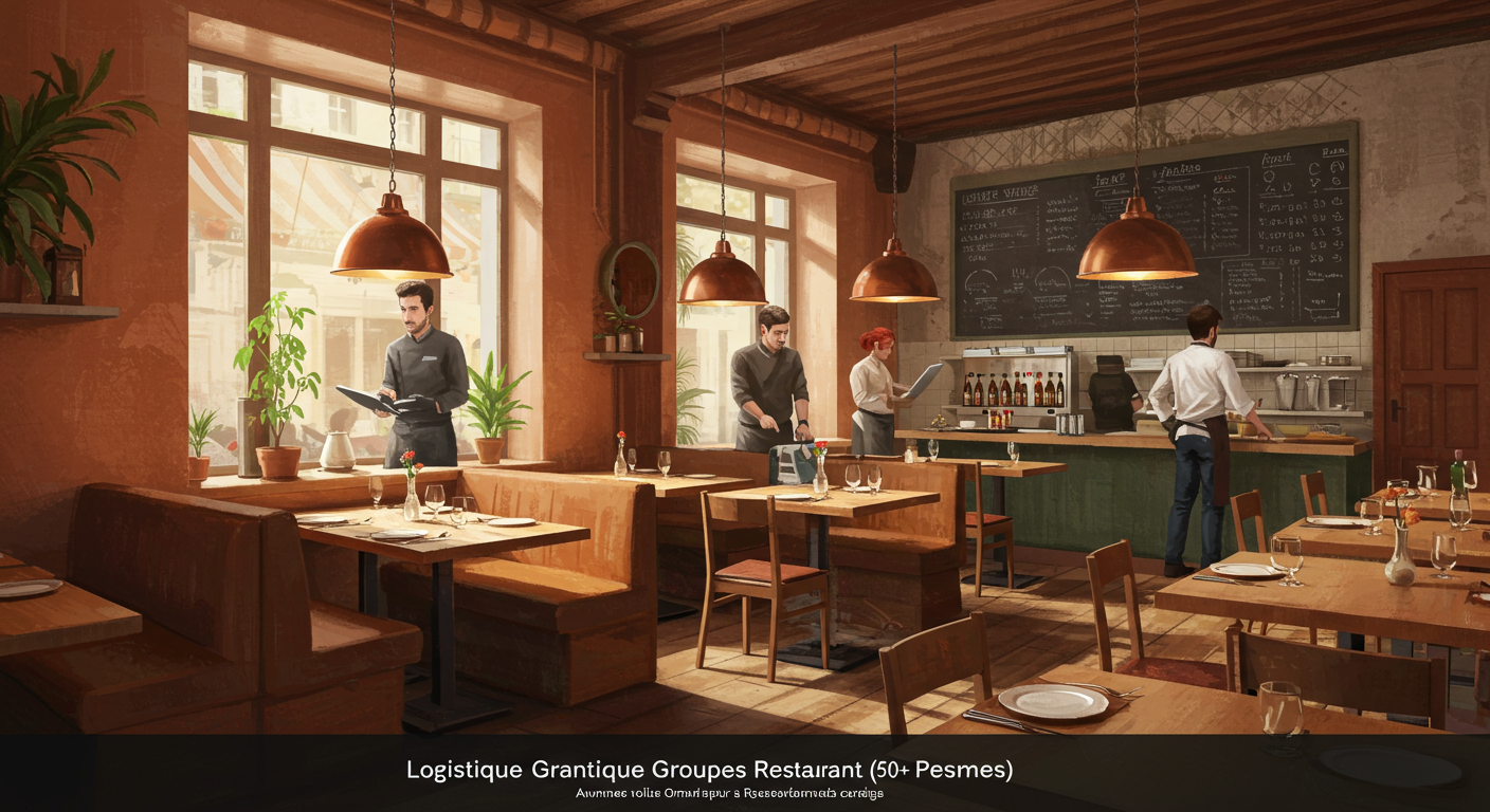 Logistik für große Gruppen im Restaurant (50+ Personen)